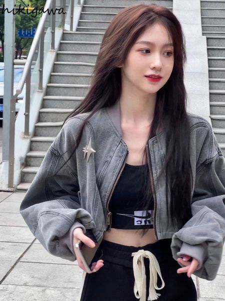 women's jackets harajuku coat wmen ropa mujer korean y2k crop vintage casual denim jacket female loose long sleeve zipper 230111, Black;brown
women's jackets harajuku coat wmen ropa mujer korean y2k crop vintage casual denim jacket female loose long sleeve zipper 230111, Black;brown
