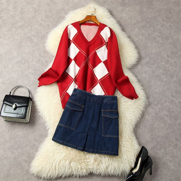 two piece dress european and american women's clothes 2023 spring new long-sleeved v-neck ringer sweater denim skirt fashion suit, White
two piece dress european and american women's clothes 2023 spring new long-sleeved v-neck ringer sweater denim skirt fashion suit, White