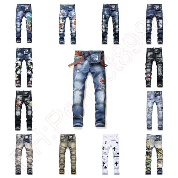 new jeans chino pants pant men's trousers stretch close-fitting slacks washed straight skinny embroidery patchwork ripped mens trend br, Blue
new jeans chino pants pant men's trousers stretch close-fitting slacks washed straight skinny embroidery patchwork ripped mens trend br, Blue