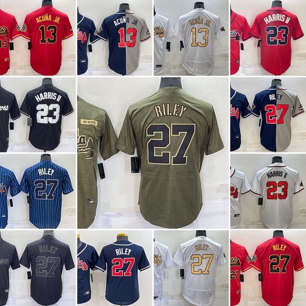 27 austin riley 2023 new baseball jersey 13 ronald acuna jr. 23 michael harris ii customizable up to 6xl men women youth, Blue;black
27 austin riley 2023 new baseball jersey 13 ronald acuna jr. 23 michael harris ii customizable up to 6xl men women youth, Blue;black