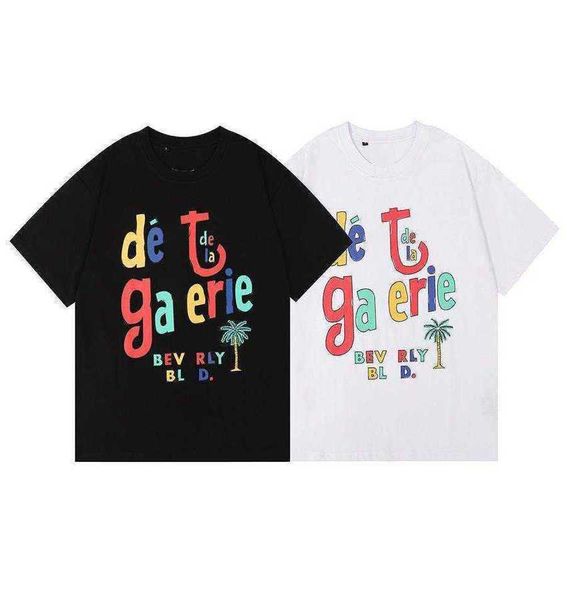 fashion brand luxury t shirt summer galleryes depts high street rainbow letter printed loose casual tee for men and women, White;black
fashion brand luxury t shirt summer galleryes depts high street rainbow letter printed loose casual tee for men and women, White;black