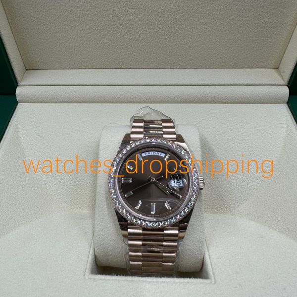 original box luxury mens watch 41mm daydate chocolate dial 18k rose gold diamond bezel perpetual automatic mechanical watches sport men', Slivery;brown
original box luxury mens watch 41mm daydate chocolate dial 18k rose gold diamond bezel perpetual automatic mechanical watches sport men', Slivery;brown