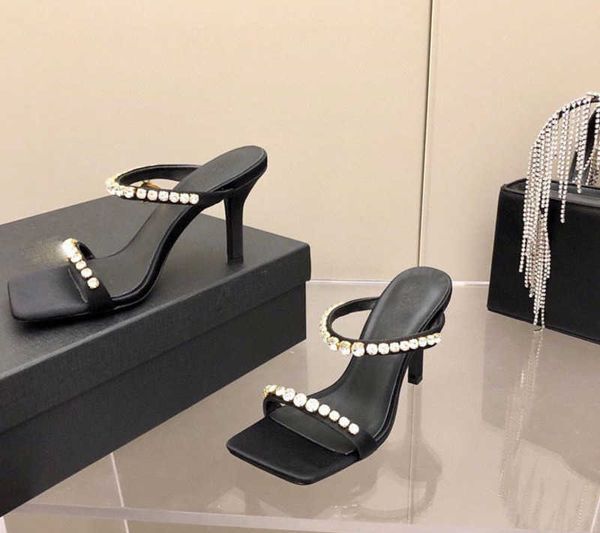 sandals brand casual sandals summer high-heeled rhinestone sandals simple thin heel women's slippers silk slippers size 35-40, Black
sandals brand casual sandals summer high-heeled rhinestone sandals simple thin heel women's slippers silk slippers size 35-40, Black