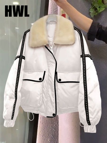 women's down parkas cotton padded thick fur jacket winter fashion patchwork warm snow coat 230111, Black
women's down parkas cotton padded thick fur jacket winter fashion patchwork warm snow coat 230111, Black