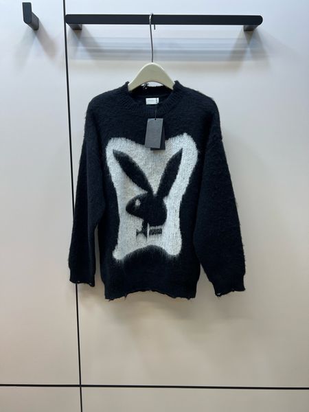 damaged design classic huama haimao knitted sweater loose casual fashion casual, White;black
damaged design classic huama haimao knitted sweater loose casual fashion casual, White;black