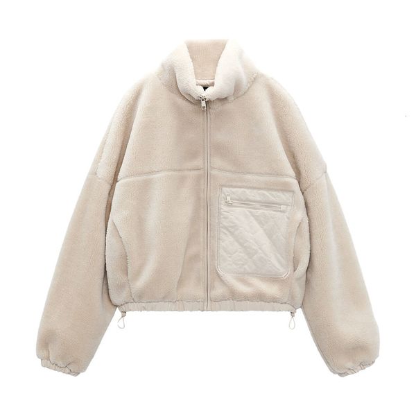 women's jackets za autumn and winter product 's loose versatile stitching decorative st up collar pocket zipper fleece jacket 2301, Black;brown
women's jackets za autumn and winter product 's loose versatile stitching decorative st up collar pocket zipper fleece jacket 2301, Black;brown