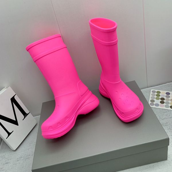 men women rain boots designers croc boot thick bottom non-slip booties rubber platform bootie fashion knight boot jelly color size 35-45, Black
men women rain boots designers croc boot thick bottom non-slip booties rubber platform bootie fashion knight boot jelly color size 35-45, Black