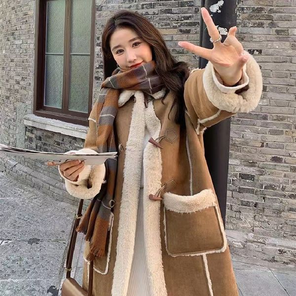 women's fur faux fashion winter women coat loose lapel thick warm plush stylish cashmere casual streetwear lamb wool 230111, Black
women's fur faux fashion winter women coat loose lapel thick warm plush stylish cashmere casual streetwear lamb wool 230111, Black