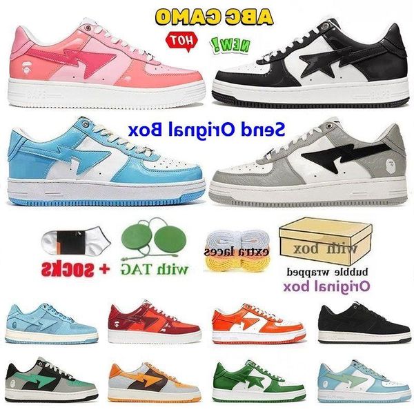 with box casual shoes bapestas running shoes sneakers trainers fashion designer pink patent leather black white color combo grey for me qnxf
with box casual shoes bapestas running shoes sneakers trainers fashion designer pink patent leather black white color combo grey for me qnxf