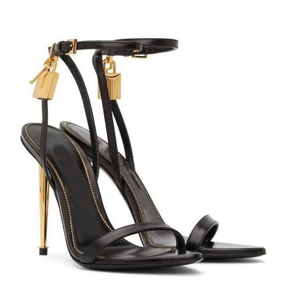 luxury tom sandals metal padlock narrow word band high-heeled sandal .5cm women's leather high-heeled shoes original box transportati, Black
luxury tom sandals metal padlock narrow word band high-heeled sandal .5cm women's leather high-heeled shoes original box transportati, Black