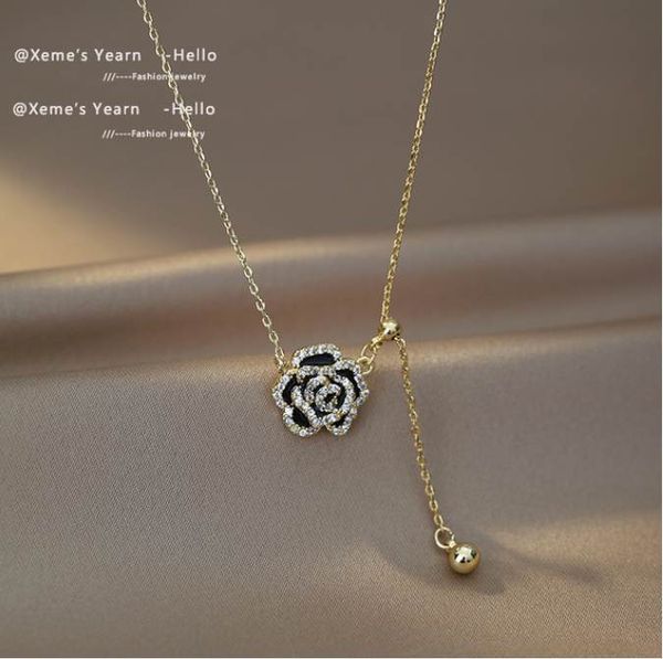 new design elegant black camellia necklace korean fashion flower jewelry for women girls party sweet necklace accessories, Silver
new design elegant black camellia necklace korean fashion flower jewelry for women girls party sweet necklace accessories, Silver