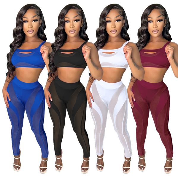 2023 women fashion two piece pants spring summer sheer 2 piece set sleeveless pants solid color clothing dhl 9172, White
2023 women fashion two piece pants spring summer sheer 2 piece set sleeveless pants solid color clothing dhl 9172, White