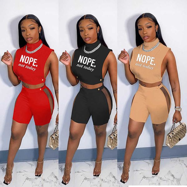 two piece dress echoine turtleneck sleeveless side split hollow out tank hight waist shorts two piece set letter print tracksuit party suit, White
two piece dress echoine turtleneck sleeveless side split hollow out tank hight waist shorts two piece set letter print tracksuit party suit, White
