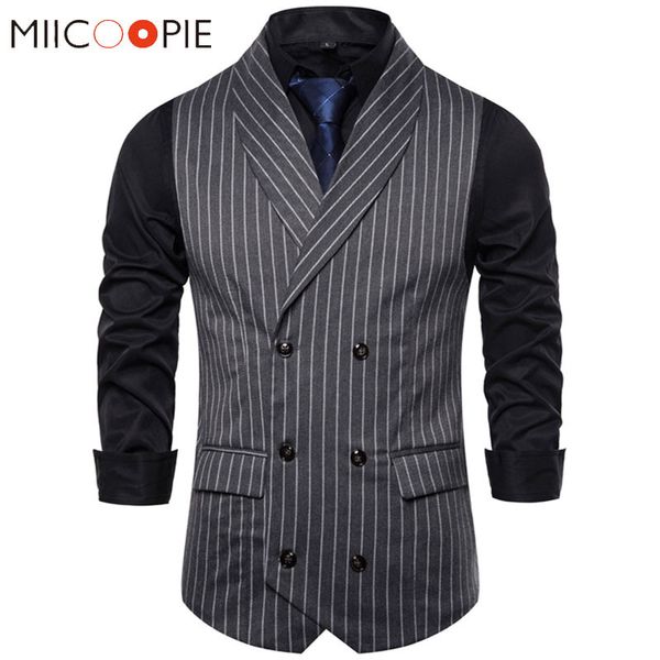 men s vests mens waistcoat stripe plaid formal suit men fashion casual double breasted sleeveless gilet male business dress 230112, Black;white
men s vests mens waistcoat stripe plaid formal suit men fashion casual double breasted sleeveless gilet male business dress 230112, Black;white