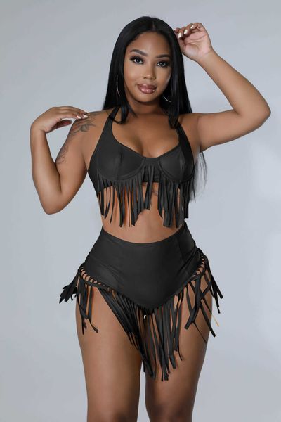 two piece dress echoine 2 piece set swimwear bikini suit black tassel fringe women bikini set beach matching set summer women clothing t2301, White
two piece dress echoine 2 piece set swimwear bikini suit black tassel fringe women bikini set beach matching set summer women clothing t2301, White