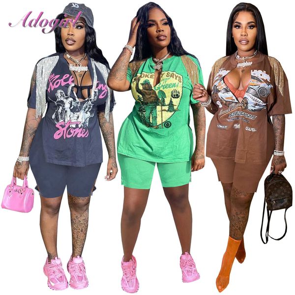 two piece dress women summer two piece sets outfit shorts set 2022 casual cartoon print tassel t-shirt crop biker pants streetwear tracksuit, White
two piece dress women summer two piece sets outfit shorts set 2022 casual cartoon print tassel t-shirt crop biker pants streetwear tracksuit, White