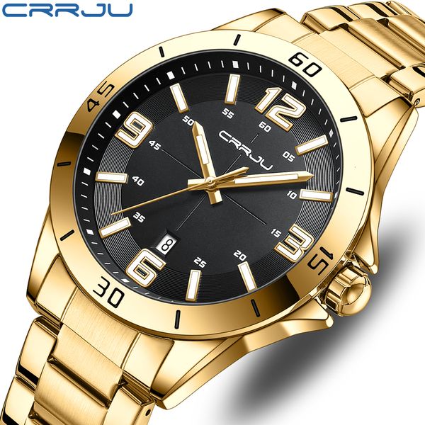 wristwatches crrju fashion mens gold stainless steel watches luxury quartz wrist watch men business casual watch relogio masculino 230113, Slivery;brown
wristwatches crrju fashion mens gold stainless steel watches luxury quartz wrist watch men business casual watch relogio masculino 230113, Slivery;brown