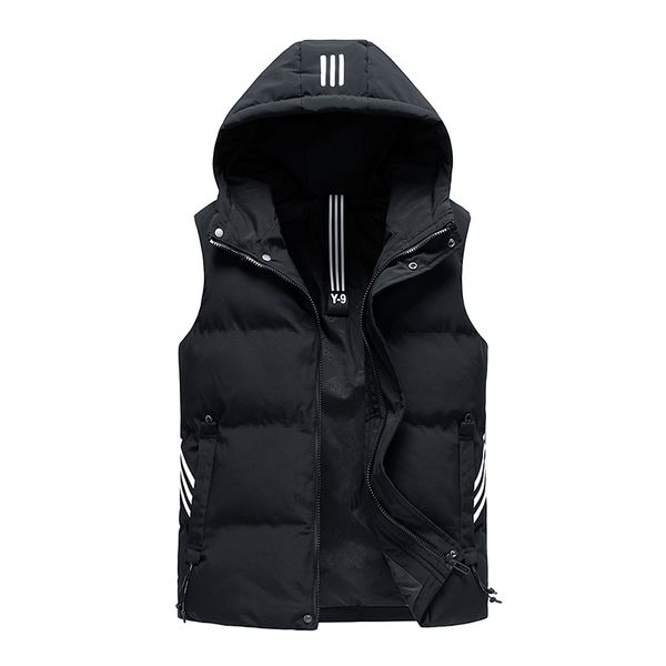 men s vests hooded winter men solid striped padded windproof warm sleeveless jacket homme casual waistcoat thicken parkas male 230112, Black;white
men s vests hooded winter men solid striped padded windproof warm sleeveless jacket homme casual waistcoat thicken parkas male 230112, Black;white