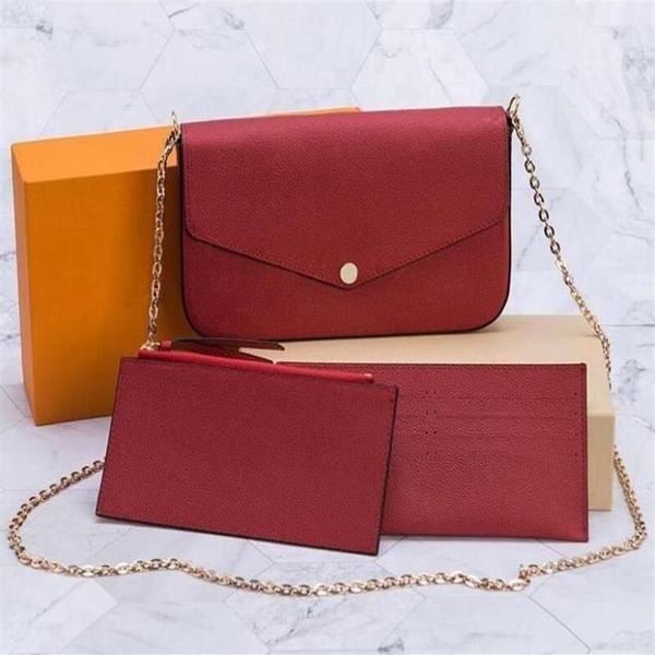 designers multi pochette felicie accessories handbag genuine leather shoulder crossbody bag purses 3 pcs purse bags3317, Red;black
designers multi pochette felicie accessories handbag genuine leather shoulder crossbody bag purses 3 pcs purse bags3317, Red;black