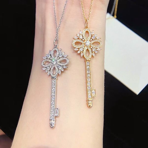 fashion sunflower key necklace deluxe diamond pendant girl valentine's day gift 18k gold jewelry, Silver
fashion sunflower key necklace deluxe diamond pendant girl valentine's day gift 18k gold jewelry, Silver