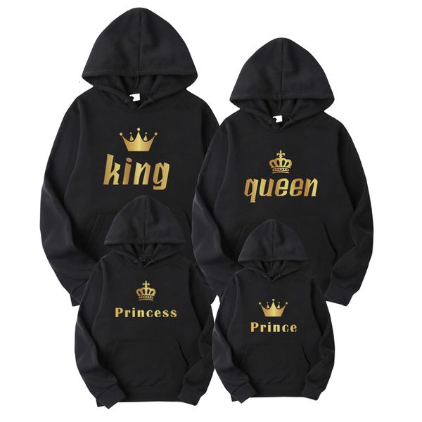 men's hoodies sweatshirts lover tracksuit king queen letter print family matching clothes dad mom daughter son pullover parent-child ou, Black
men's hoodies sweatshirts lover tracksuit king queen letter print family matching clothes dad mom daughter son pullover parent-child ou, Black