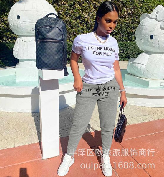 two piece dress echoine letter print tshirt pants two piece set women tracksuit t230113, White
two piece dress echoine letter print tshirt pants two piece set women tracksuit t230113, White