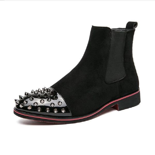 new men chelsea boots rivet square toe flock slip-on business man short boots hombre da026, Black
new men chelsea boots rivet square toe flock slip-on business man short boots hombre da026, Black