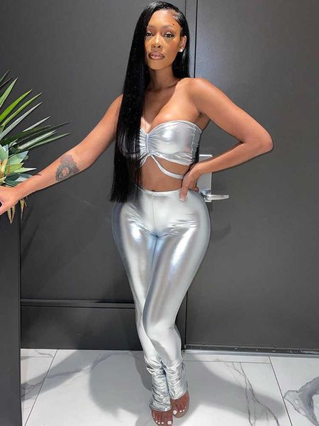 two piece dress shiny pu leather two piece set women wrapped chest bandage ruched matching solid mid waist pants female hipster suit t23011, White
two piece dress shiny pu leather two piece set women wrapped chest bandage ruched matching solid mid waist pants female hipster suit t23011, White