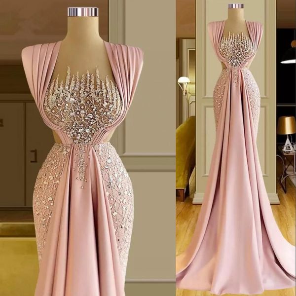 2023 prom dresses pink illusion neck sleeveless mermaid sweep train sequins crystal beads plus size evening gowns party dresses cutaway side, Black
2023 prom dresses pink illusion neck sleeveless mermaid sweep train sequins crystal beads plus size evening gowns party dresses cutaway side, Black