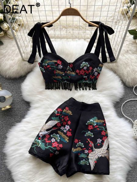 two piece dress deat women vintage print strapless tassel lady sling shorts new two piece set fashion temperament summer 2023 11d9754 t23011, White
two piece dress deat women vintage print strapless tassel lady sling shorts new two piece set fashion temperament summer 2023 11d9754 t23011, White