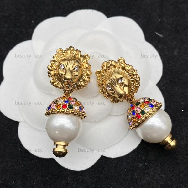 charm lion earrings fashion designer jewelry diamond earring g retro pearl pendant earings womens coloured rhinestone ear studs hoops access, Golden
charm lion earrings fashion designer jewelry diamond earring g retro pearl pendant earings womens coloured rhinestone ear studs hoops access, Golden