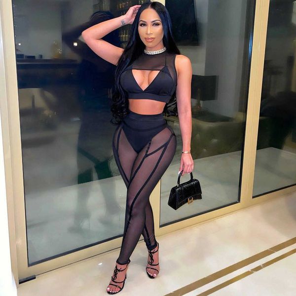two piece dress echoine sheer mesh see through pants set two piece set hollow out crop pants party night clubwear outfits street cloth t2301, White
two piece dress echoine sheer mesh see through pants set two piece set hollow out crop pants party night clubwear outfits street cloth t2301, White