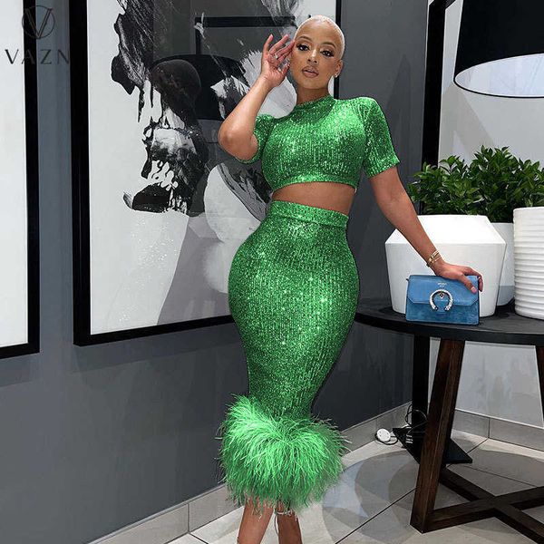 two piece dress 2022 party style women suit short sleeve round neck short elastic ankle length skirt lady sequins 2 piece set t230113, White
two piece dress 2022 party style women suit short sleeve round neck short elastic ankle length skirt lady sequins 2 piece set t230113, White