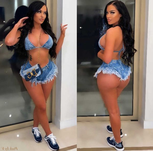 two piece dress echoine denim bra and shorts two piece set bodycon lace up crop tassel fraying shorts denim jeans beach bikini suit t230113, White
two piece dress echoine denim bra and shorts two piece set bodycon lace up crop tassel fraying shorts denim jeans beach bikini suit t230113, White