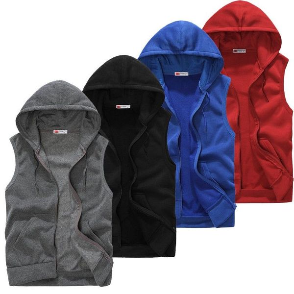 men's hoodied tank sleeveless pockets hoodie vest slim fit zipper sweatshirts sport tracksuit clothing, Black
men's hoodied tank sleeveless pockets hoodie vest slim fit zipper sweatshirts sport tracksuit clothing, Black