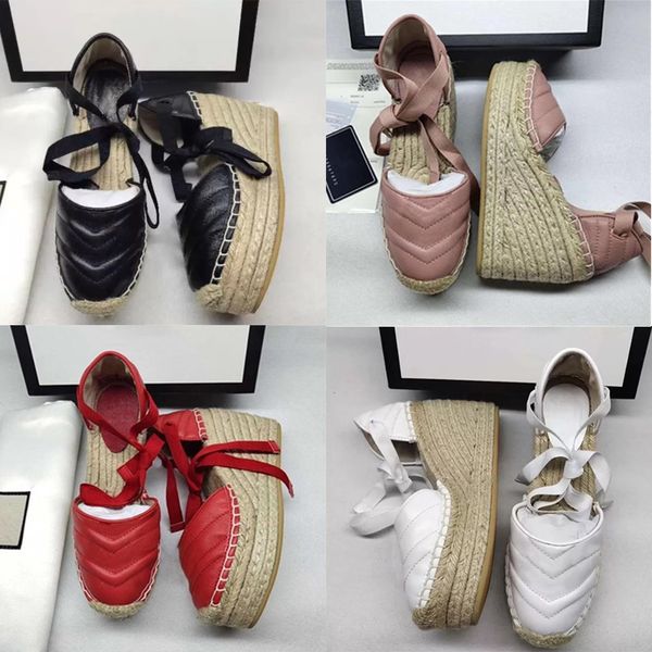 women wedge sandals platform espadrille shoes fisherman heel heels designer light weight calfskin shoe twine weave laces-up with box no37, Black
women wedge sandals platform espadrille shoes fisherman heel heels designer light weight calfskin shoe twine weave laces-up with box no37, Black