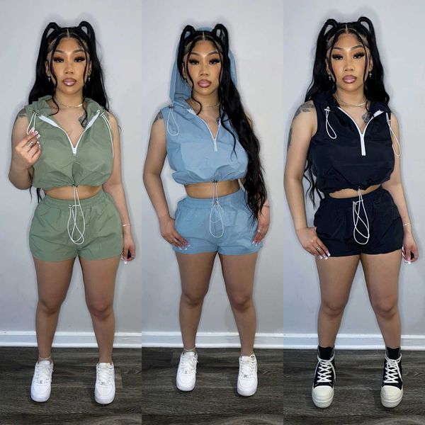 two piece dress echoine zipper hoodies sleeveless crop shorts set tracksuit sportwear women clothing summer party club outfits 2022 solid t2, White
two piece dress echoine zipper hoodies sleeveless crop shorts set tracksuit sportwear women clothing summer party club outfits 2022 solid t2, White