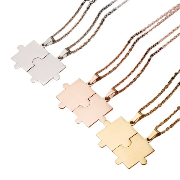 couple pendant necklace simple fashion geometric puzzle necklace combination lover friendship jewelry gift, Silver
couple pendant necklace simple fashion geometric puzzle necklace combination lover friendship jewelry gift, Silver