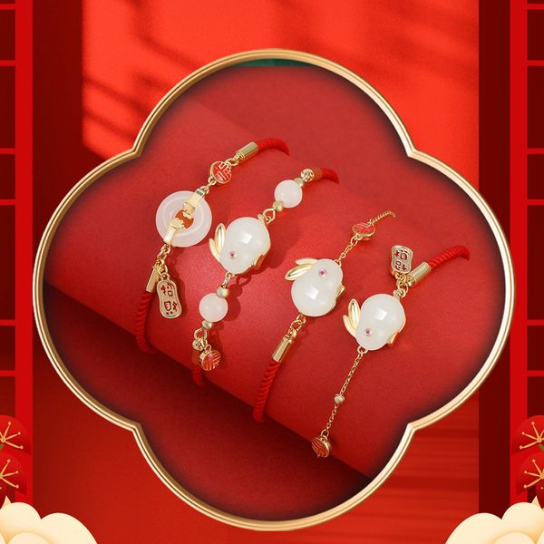 charm bracelets chinese style jade rabbit bracelet fresh literary fashion rabbit bracelet to send girlfriend birthday year gift 230113, Golden;silver
charm bracelets chinese style jade rabbit bracelet fresh literary fashion rabbit bracelet to send girlfriend birthday year gift 230113, Golden;silver