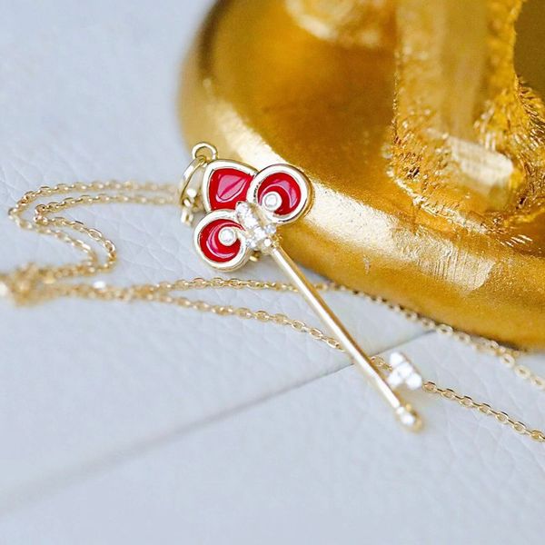 fashion red agate key necklace luxury charm diamond pendant girl valentine's day gift 18k gold jewelry factory wholesale, Silver
fashion red agate key necklace luxury charm diamond pendant girl valentine's day gift 18k gold jewelry factory wholesale, Silver
