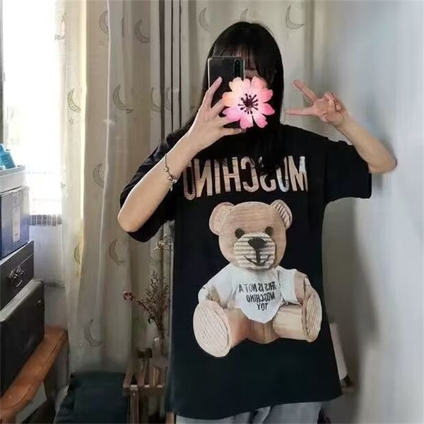 women's t-shirt letter print t shirts black fashion designer summer bear tshirt 100% cotton short sleeve tee mens clothes t-shirt for w, White
women's t-shirt letter print t shirts black fashion designer summer bear tshirt 100% cotton short sleeve tee mens clothes t-shirt for w, White