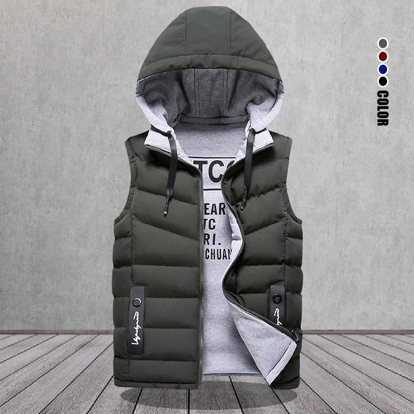 men s vests brand winter sleeveless jackets down men hooded warm casual outwear hat detachable outer chalecos 230112, Black;white
men s vests brand winter sleeveless jackets down men hooded warm casual outwear hat detachable outer chalecos 230112, Black;white