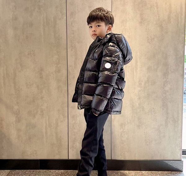 maya kid down jacket arm pocket logo children puffer jacket fashion brand coat size 6--14, Black
maya kid down jacket arm pocket logo children puffer jacket fashion brand coat size 6--14, Black