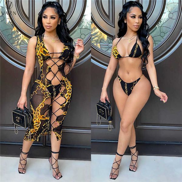 two piece dress 2021 women new holiday beach style sets bikini women suit sleeveless hollow out long dress printed 3 piece set t230113, White
two piece dress 2021 women new holiday beach style sets bikini women suit sleeveless hollow out long dress printed 3 piece set t230113, White