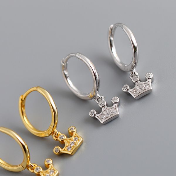 authentic 925 sterling silver cz zircon crown dangle drop earring for women simple geometric circle earrings
authentic 925 sterling silver cz zircon crown dangle drop earring for women simple geometric circle earrings