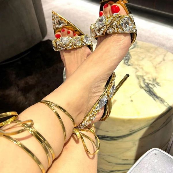 metallic crystal embellished ankle-tie sandals heeled stiletto heels for women party evening shoes open toe calf mirror leather luxury desig, Black
metallic crystal embellished ankle-tie sandals heeled stiletto heels for women party evening shoes open toe calf mirror leather luxury desig, Black