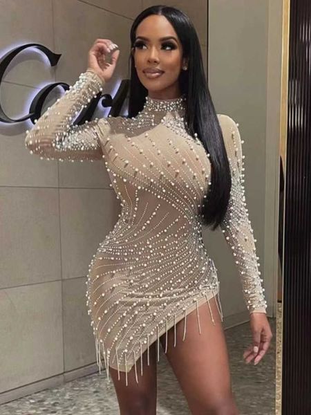 party dresses fashion half high collar beaded dress tight beaded tassel miniskirt party dress, White;black
party dresses fashion half high collar beaded dress tight beaded tassel miniskirt party dress, White;black