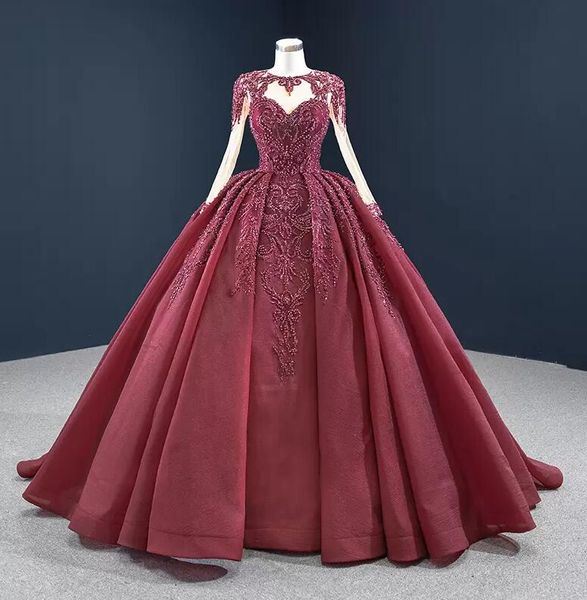 burgundy lace ball gown gothic wedding dresses long sleeves lace-up corset back heavily beading non white colored bridal gowns couture
burgundy lace ball gown gothic wedding dresses long sleeves lace-up corset back heavily beading non white colored bridal gowns couture