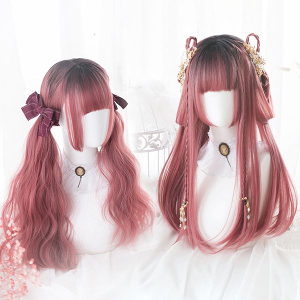 synthetic s women pink color lolita halloween party hime cut bangs hair s mumupi 230114, Black
synthetic s women pink color lolita halloween party hime cut bangs hair s mumupi 230114, Black