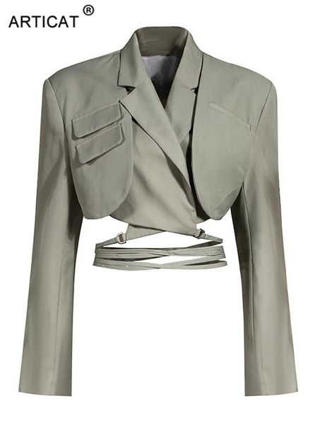 womens suits blazers articat gray double layer bandage slim blazer women long sleeve pocket short jacket female notched collar outwear 2301, White;black
womens suits blazers articat gray double layer bandage slim blazer women long sleeve pocket short jacket female notched collar outwear 2301, White;black